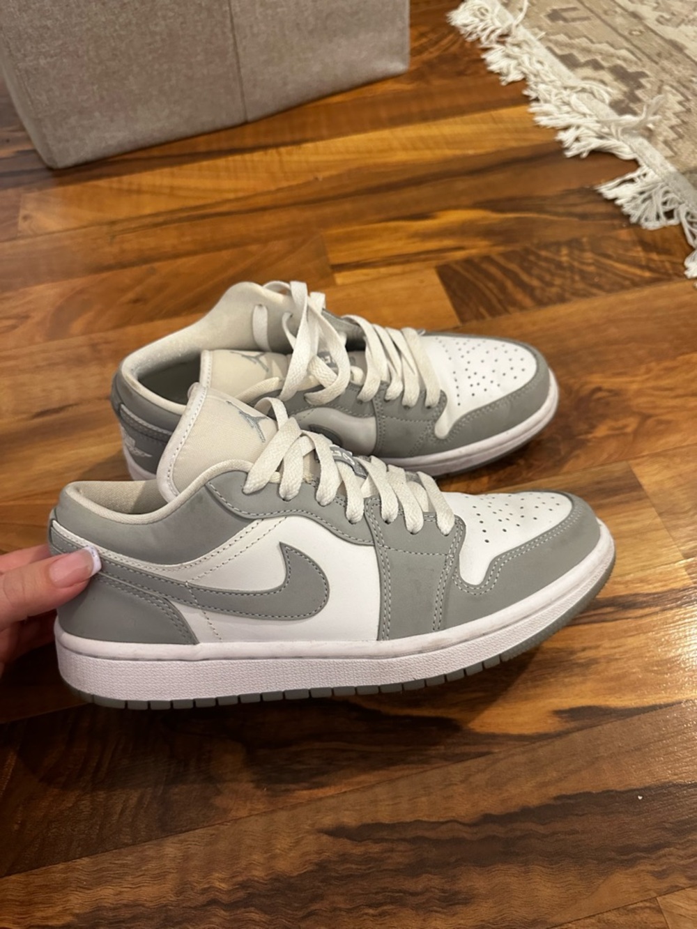 Nike Air Jordan 1 Low White and Light Grey